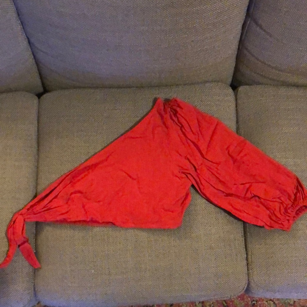 SOLD!!! Red Linen Crop Top